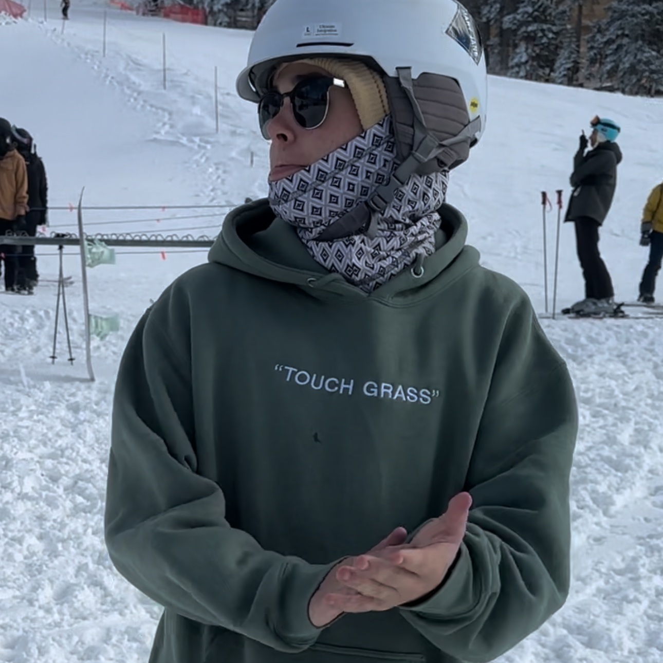 Touch Grass Embroidered Hoodie