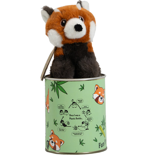 SUSTAINABLE MINI RED PANDA PLUSHIE IN A CAN