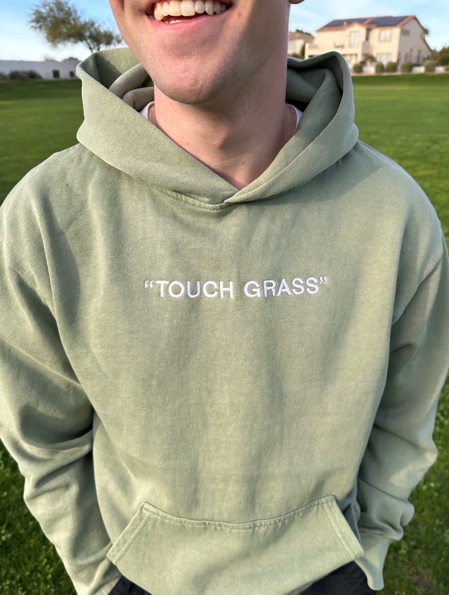 Touch Grass Embroidered Hoodie